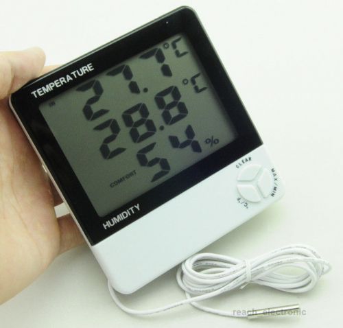 New Indoor/Outdoor Digital LCD Thermometer Hygrometer Temperature Humidity Meter