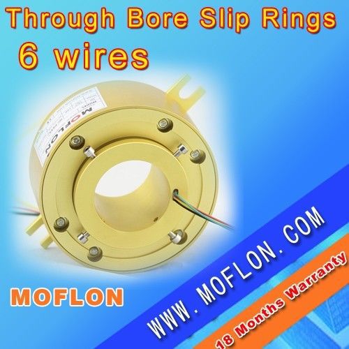 Slip rings with bore 25.4mm,6wiresx(0~10a) through bore slip rings from moflon for sale