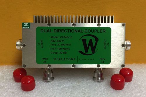 Werlatone C6740-10 20 to 500 MHz, 30dB Coupling, 100W, Dual Directional Coupler