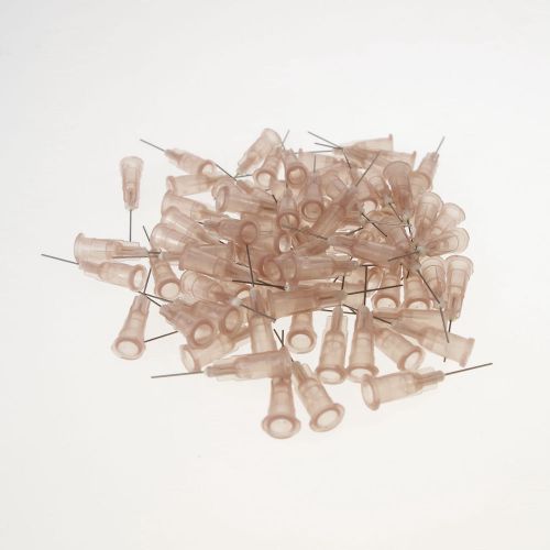 100 x  plastic brown dispenser needle 0.46 mm(od) 0.26 mm(id) for sale
