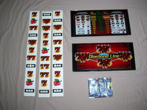 Bally S6000 Slot Triple Blazing 7s Complete Kit with Glass, Strips and Chips
