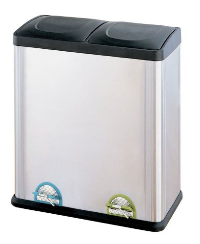 Organize it all 4904 stainless steel step-on 16-gallon recycle bin for sale