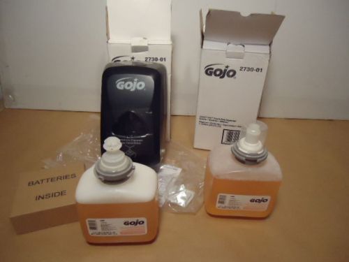 Two NEW Go Jo TFX Touch Free Dispensers W/ Two Bottles of Foam Soap #5362 E &amp; Al