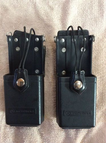 (2)-Motorola police radio cases (2) with 42c82421j06 clips
