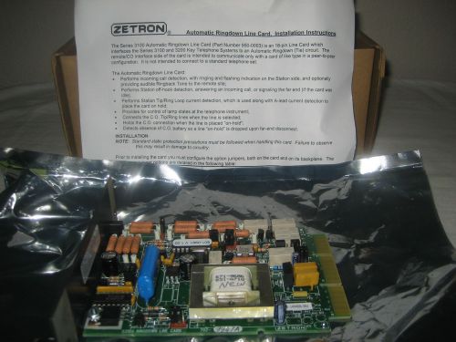 NIB Zeltron Series 3100 Automatic Ringdown Line Card Part Number 950-0003