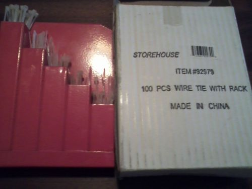 100 Piece Wire Ties With 5 Compartment Metal Holder # 92979