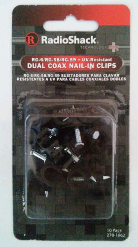 RadioShack dual coax clips nail-in