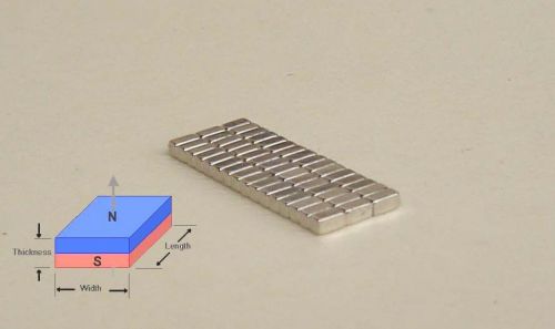 50pcs of  n45  neodymium (rare earth) block magnets 2x1x1mm for sale
