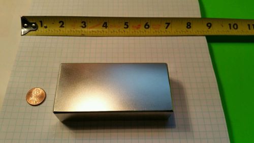 Huge Neodymium Block Magnet. Super Strong Rare Earth N52 4 x 2 x 1 Inch