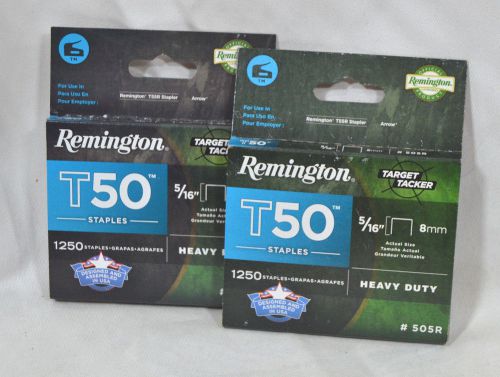 2 boxes Remington T50 Target Tracker 1250 Staples 5/16&#034; 8mm fits Arrow &amp; Stanley