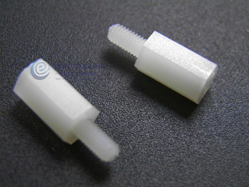 20pcs M3x10+6mm Plastic Nylon Standoff Spacer Hex Male to Female m3 x10 +6 New