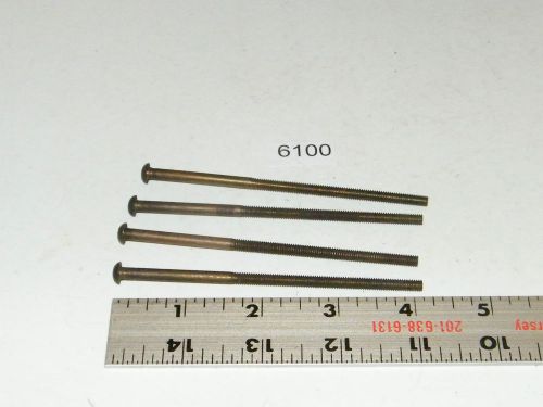 8-32 x 4 slotted round head solid brass machine screws vintage qty 4 for sale
