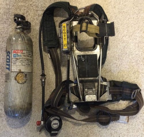 Sci scott scba air-pak 30 minute oxygen tank + harness + presur-pak respirator for sale