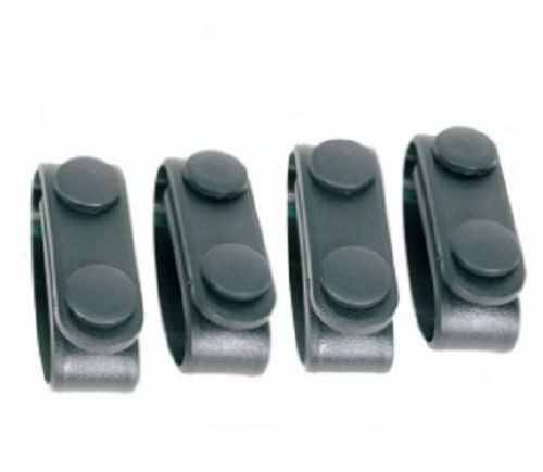 Desantis U01BJG1Z3 Plain Black Uniform Belt Keeper w/Black Snap (Pack of 4)