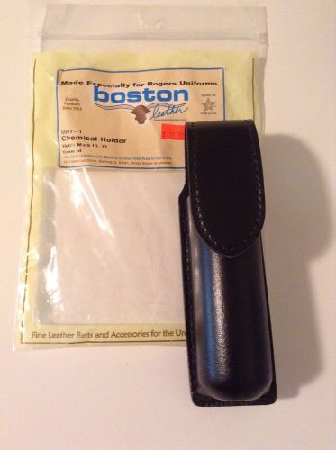 Large safariland oc chemical spray holder black leather for duty belt for sale
