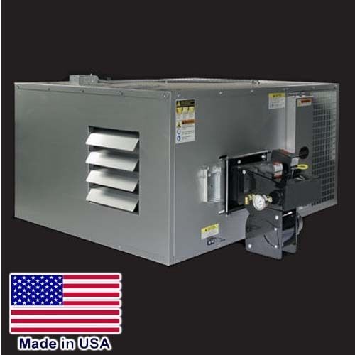 Ductable waste oil heater - 200,000 btu - fuel tank &amp; chimney kit, heats 7000 sf for sale