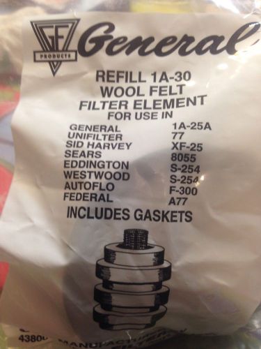 General Refill 1A-30 Wool Felt Filter Element, Lot Of 6