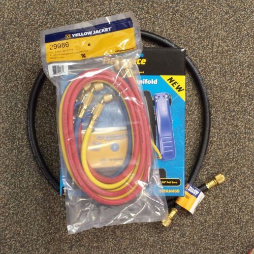 Fieldpiece sman460 manifold, 72&#034; yj ball vlv hoses, 3/8&#034; vacuum hose 60&#034; - new! for sale