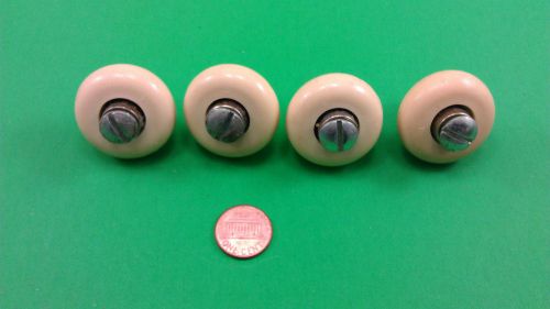 4 HEAVY DUTY PLASTIC MINI WHEELS WITH BOLTS,WASHERS, SPRING WASHERS &amp; NUTS