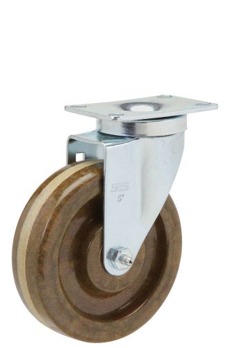 Caster Swivel Plate: TP 3-1/8x4-1/8. High Temp Phenolic Wheel: 4&#034; x 1-1/2&#034;.