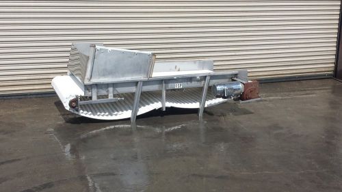 36&#034; Wide x 7&#039; Long SS Incline Conveyor White Food Grade Plastic Belt, Conveying