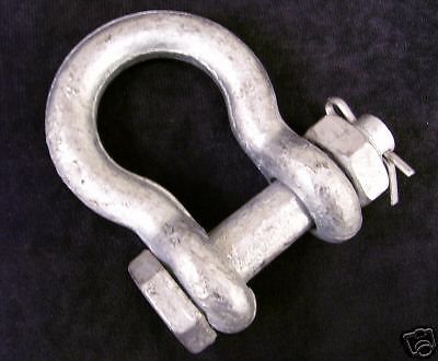 1/2&#034; SAFETY BOLT ANCHOR SHACKLE  -  HOT DIPPED GALVANIZED  -  20 PACK