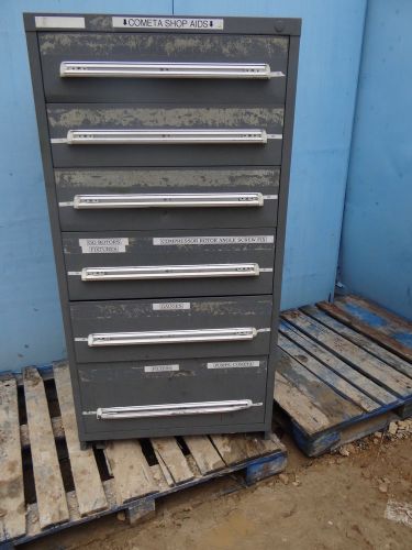 Stanley vidmar grey 6 drawer tool cabinet box storage mechanic chest for sale