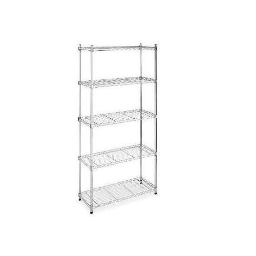 New wire 5 shelf unit 36 x 14 x 72 chrome - 5 tier shelving, chrome for sale