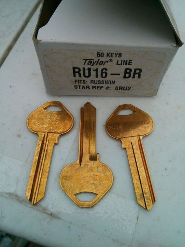 Taylor key blanks by ilco fits russwin ru16 6ru2 lot of 20 for sale