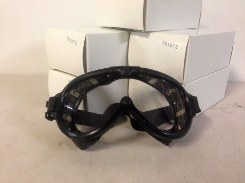 Lot of (5) NEW MSA Safety Glasses/Goggles, Rubber Frame, Strap, ANSI, 791072