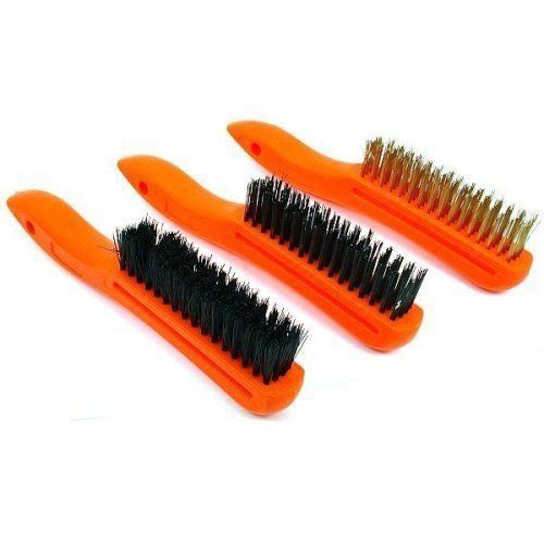 3 Brass Nylon Steel Cleaning Brushes Auto Shop Tools