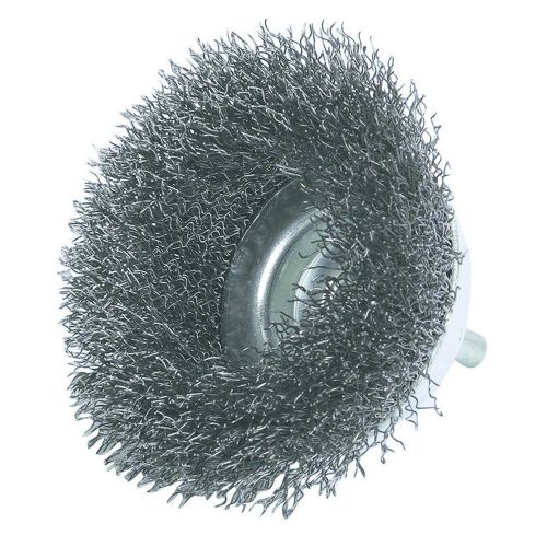 2&#034; Wire Cup Brush with 1/4&#034; Shank, 4,500 RPM Max, 0.012&#034; Thick Carbon Steel Wire