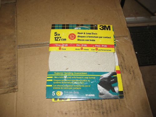 3M 9146NA 5&#034; HOOK&amp;LOOP DISCS 120GRIT 5 PACKS (LW1176-5)