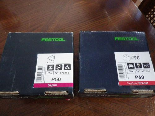 2-pack Festool P50 Saphir and P60 Granat grit Abrasives