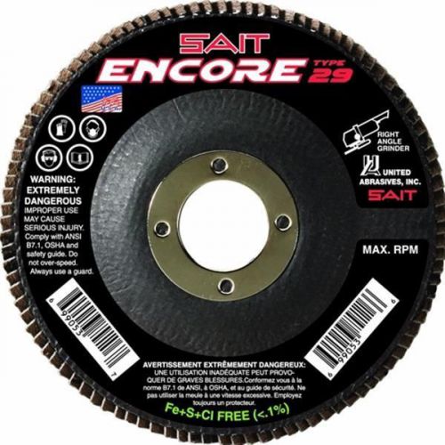 SAIT 79105 4-1/2X7/8 Encore Type 29 Regular Zirconium Flap Discs 36 Grit Pkg =10