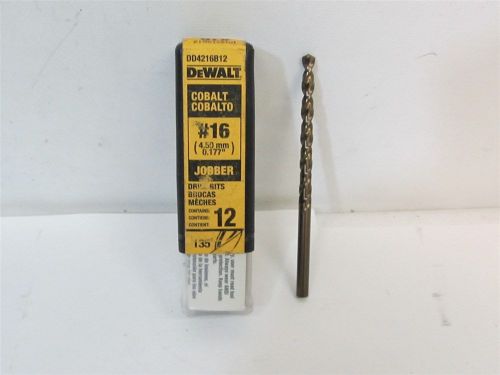 DeWalt DD4216B12, #16 Wire Cobalt Jobber Length Drill Bit - 12 each
