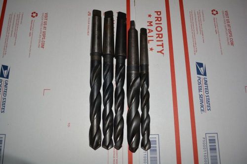 Set of 5 11/16-1&#034;  Drill bit #2 &amp; #3 Morse Taper PTD Union New York and others
