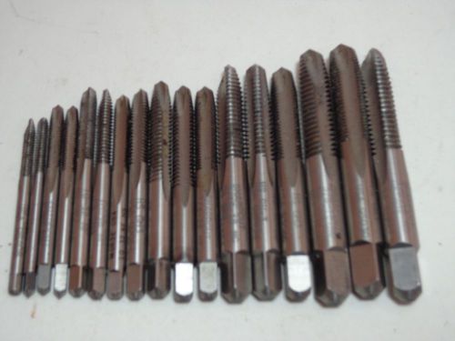 17 hs high speed steel thread cutting taps drill bits; sizes vary 6-32 to 3/8&#034; for sale