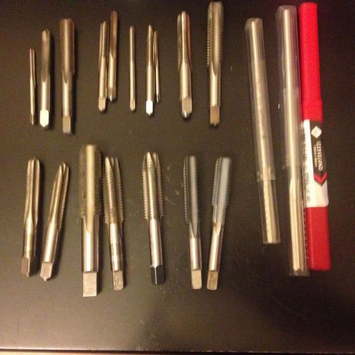 lot of 17 SAE taps and 3 reamers