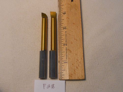 2 USED SOLID CARBIDE BORING BARS. 3/8&#034; SHANK. MICRO 100 STYLE. B-3602500 (F218}