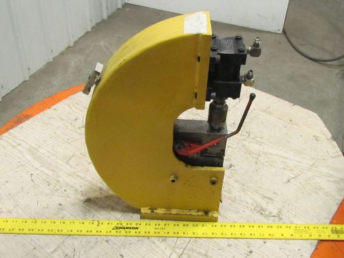 Custom bench mount hydraulic punch press for aluminum 21 ga x .759 dia holes for sale