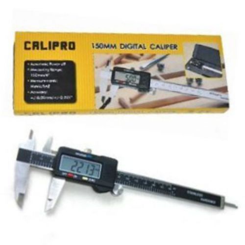 Digital caliper - 6&#034; electronic premium caliper by calipro - stainless steel wit for sale