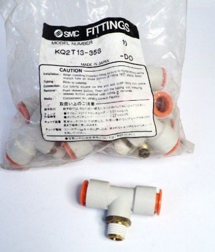 LOT OF 10 FITTINGS!! SMC PNEUMATIC KQ2T13-35S AIR CONNECTOR 1/2&#034;x1/4&#034; TUBE UNION