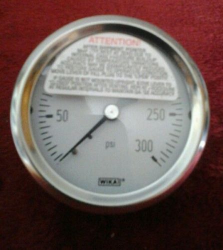 Wika  pressure gauge, 0-300 psi, 2.5&#034; dial w/ 1/4&#034; npt rear mount, dry nwob for sale
