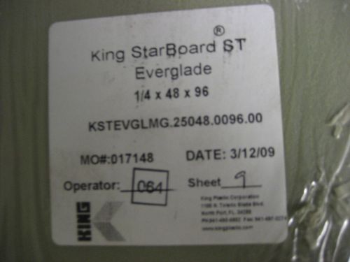 1/4 &#034;  King Starboard HDPE Marine Polymer  -  12&#034;x12&#034;  Everglade Green