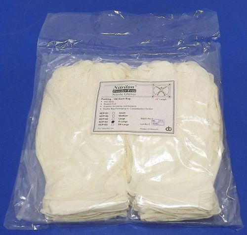 Lot 100 cti nitrilon xl gloves nitrile cleanroom powder free ncp104 / qty for sale