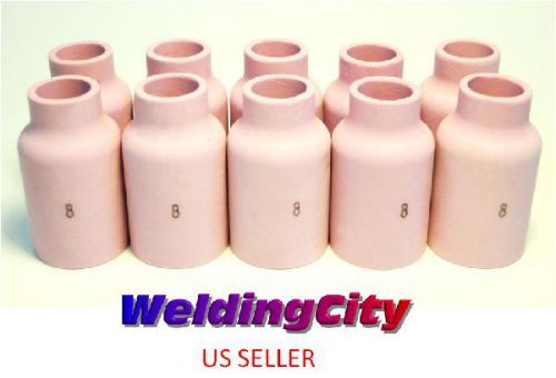 10 ceramic gas lens cups 54n14 (#8) for tig welding torch 17/18/26 (u.s. seller) for sale