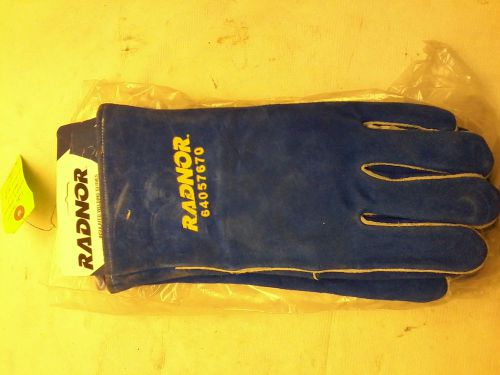 (3) radnor ladies blue 12&#034;  cowhide cotton/foam lined insulated welders gloves for sale