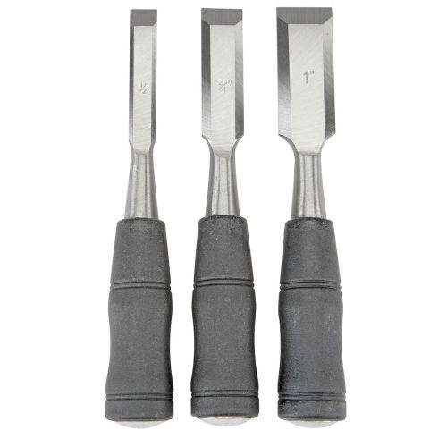 Wood chisel set 3 pieces, sizes: 1/2&#034;, 3/4&#034;, 1&#034;,  25° straight beveled blades, for sale