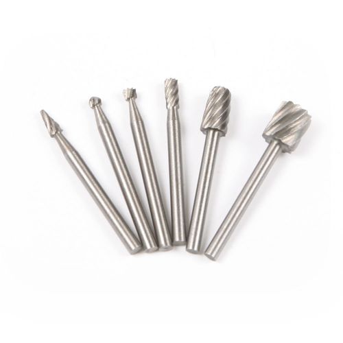 6pc 1/8&#034; points burr rotary dremel milling cutter files set shaft grinding tools for sale